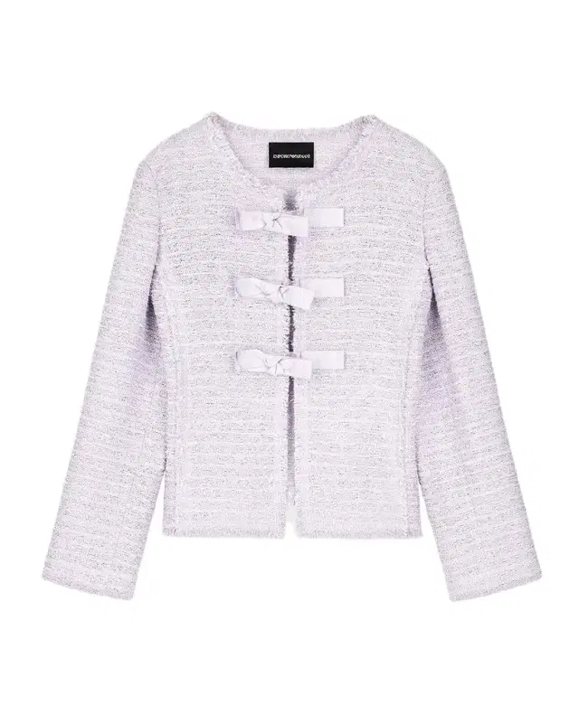 Emporio Armani Woven Bow-Front Blazer