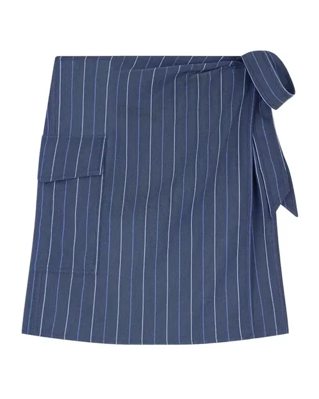 Emporio Armani Striped Jacquard Denim Mini Wrap Skirt