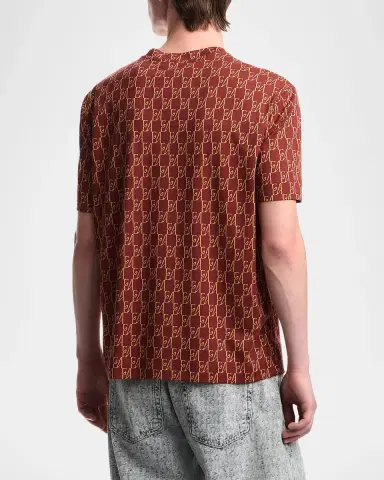 Emporio Armani Men's All-Over Logo Crewneck T-Shirt | Thumbnail 3