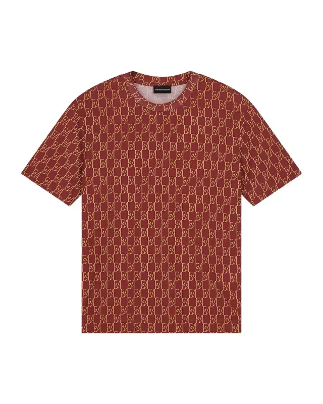 Emporio Armani Men's All-Over Logo Crewneck T-Shirt