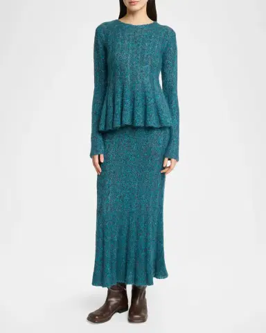 Proenza Schouler Joelle Mohair Cable Knit Peplum Sweater | Thumbnail 2