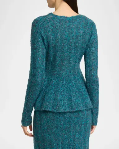 Proenza Schouler Joelle Mohair Cable Knit Peplum Sweater | Thumbnail 3