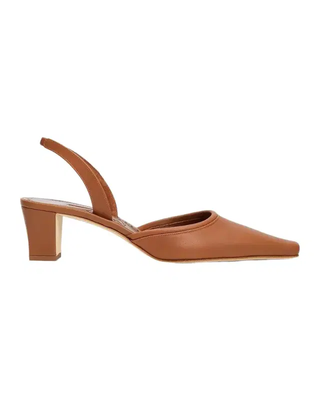 Manolo Blahnik Vendona 50MM Leather Block-Heel Pumps