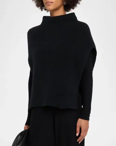 Eileen Fisher Mock-Neck Boucle Knit Poncho | Thumbnail 4