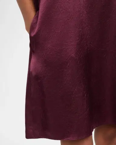 Eileen Fisher Short-Sleeve Satin Mini Shift Dress | Thumbnail 5