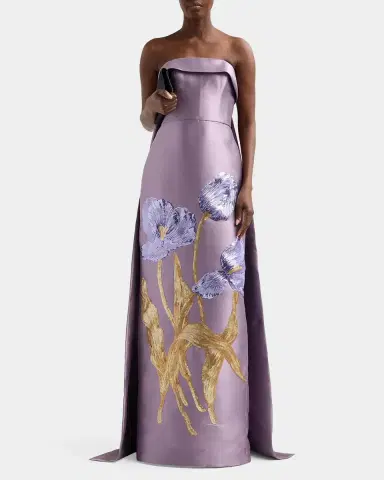 Amsale Tulip Watteau Column Gown | Thumbnail 2