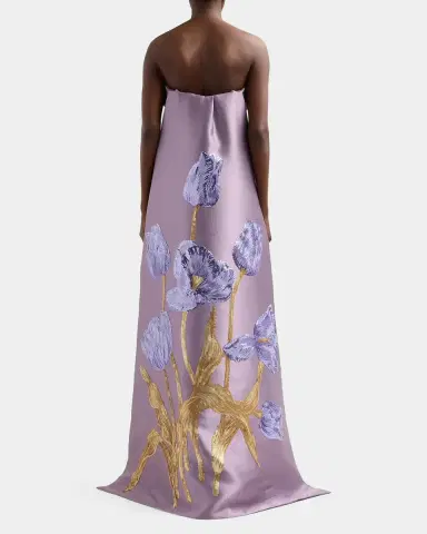 Amsale Tulip Watteau Column Gown | Thumbnail 3