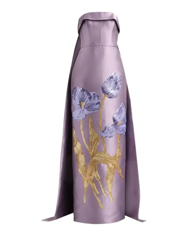 Amsale Tulip Watteau Column Gown