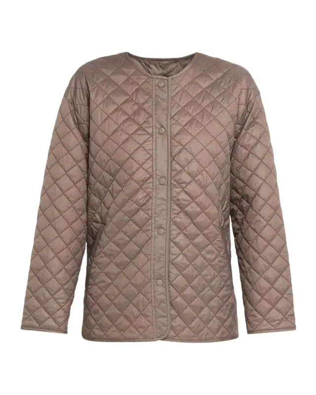 Eileen Fisher Quilted Snap-Front Coat