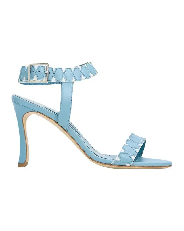 Manolo Blahnik Coron Geometric Leather Sandals