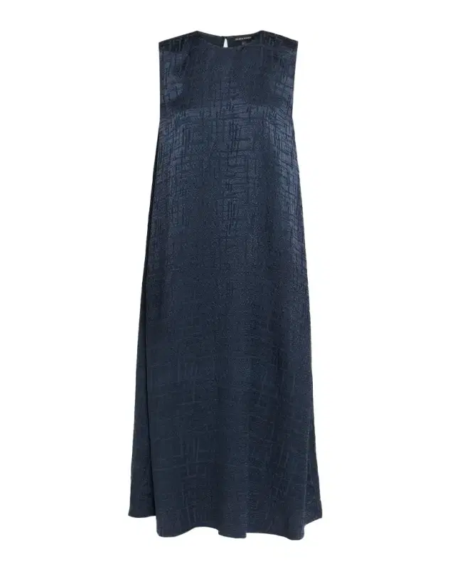 Eileen Fisher Sleeveless Matte & Shiny Silk Midi Dress