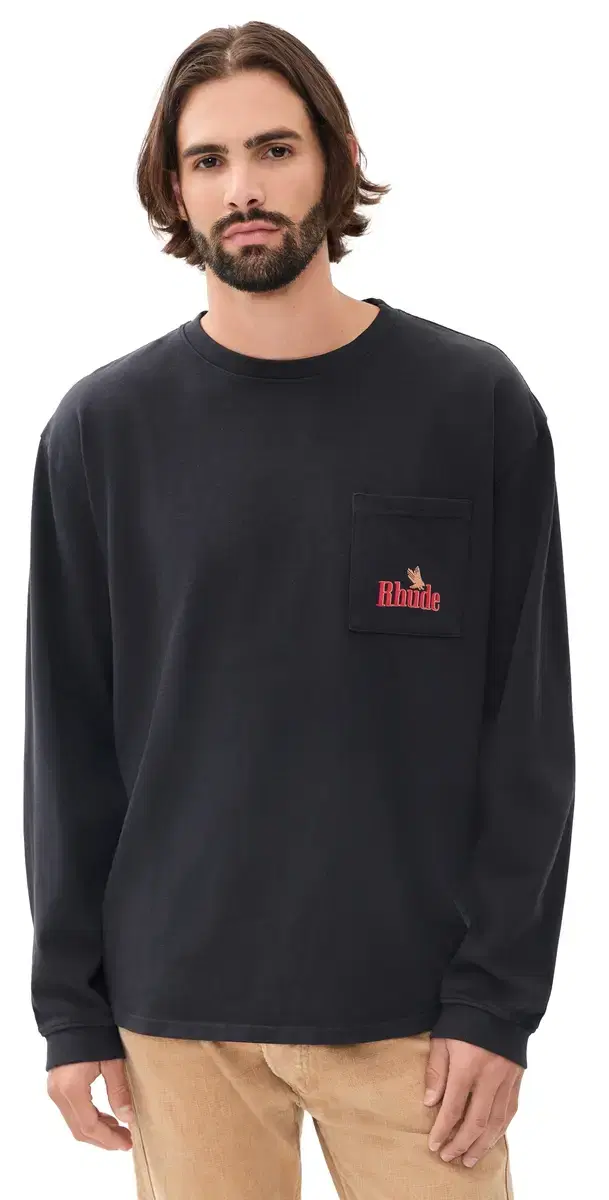 Rhude American pirit Pocket Tee Vintage Black/Red