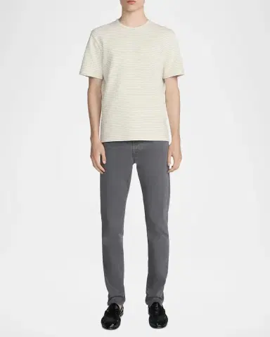 Frame Men's Cotton Jacquard Crewneck T-Shirt | Thumbnail 2 Frame Men's Cotton Jacquard Crewneck T-Shirt | Thumbnail 2