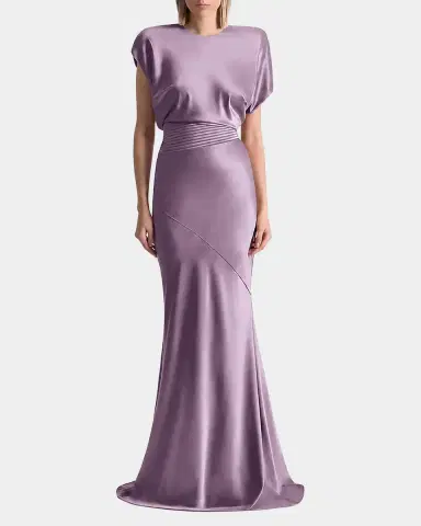 Zhivago Bond Satin Mermaid Gown | Thumbnail 2