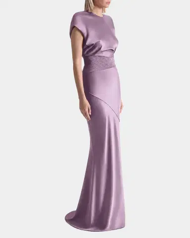Zhivago Bond Satin Mermaid Gown | Thumbnail 4