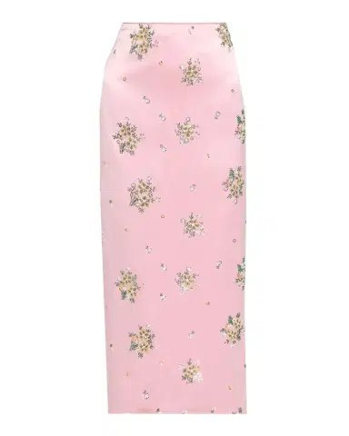 Milly Raylen Floral Sequin-Embellished Satin Midi Skirt | Thumbnail 1