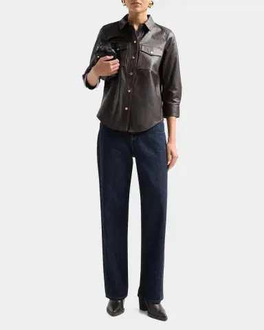 L'Agence Avina Leather Blouse | Thumbnail 2