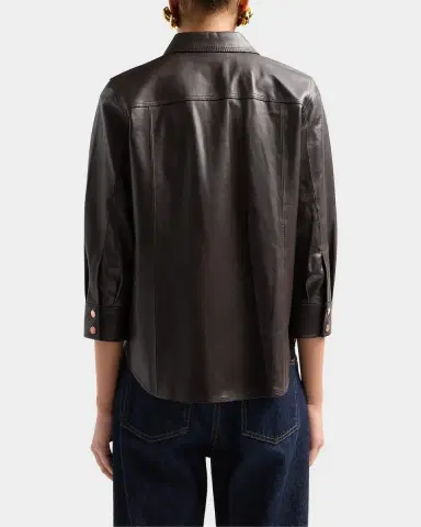 L'Agence Avina Leather Blouse | Thumbnail 3