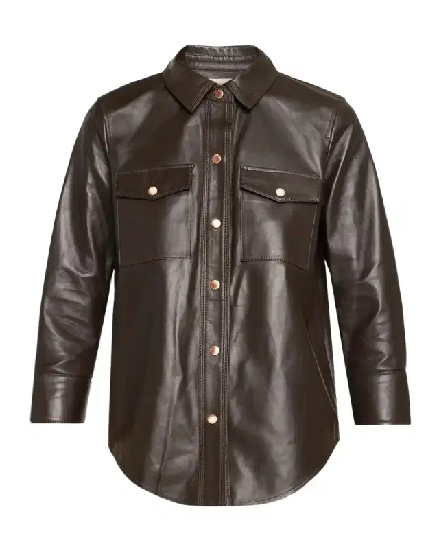 L'Agence Avina Leather Blouse
