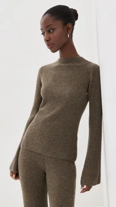 Le Kasha Utah Cashmere Sweater Olive | Thumbnail 2