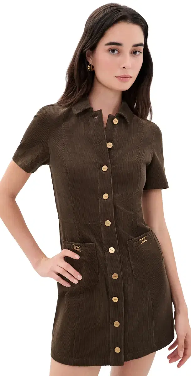 PAIGE Clementine Corduroy Dress Fern