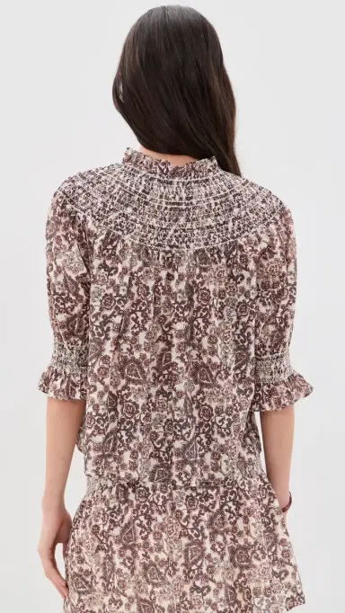 Hill House Home The Zinnia Nap Top Paisley Floral Block/Brown | Thumbnail 3