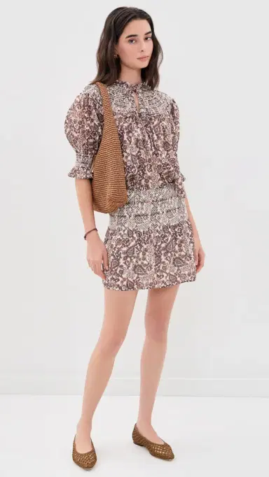 Hill House Home The Zinnia Nap Top Paisley Floral Block/Brown | Thumbnail 5