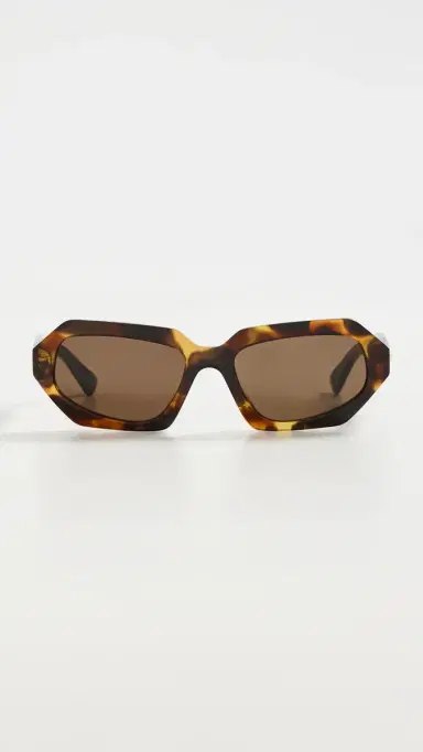 Bottega Veneta Classic Oval Sunglasses Brown-Brown-Brown One Size | Thumbnail 2