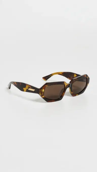 Bottega Veneta Classic Oval Sunglasses Brown-Brown-Brown One Size | Thumbnail 4