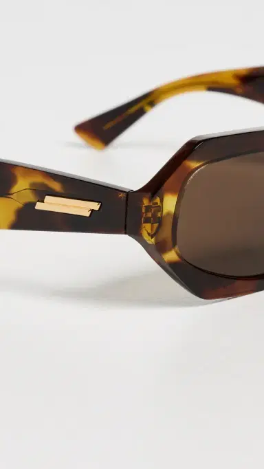 Bottega Veneta Classic Oval Sunglasses Brown-Brown-Brown One Size | Thumbnail 5