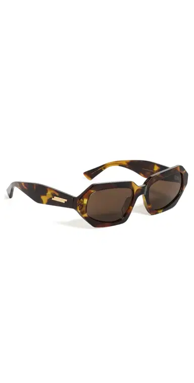 Bottega Veneta Classic Oval Sunglasses Brown-Brown-Brown One Size | Thumbnail 1