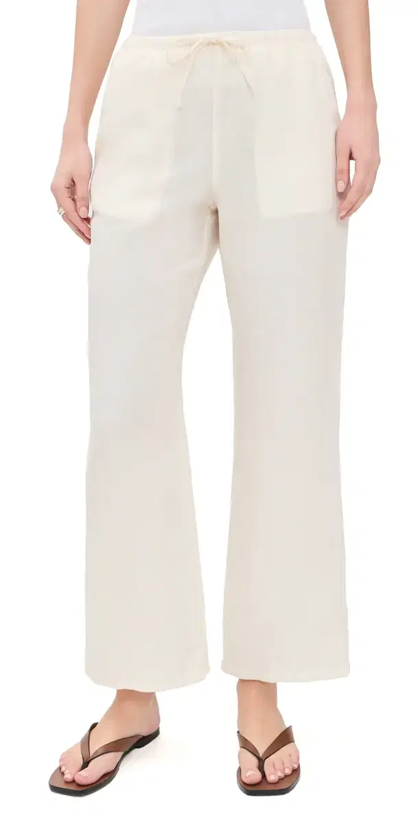 Marine Layer inen Drawstring Pants Antique White