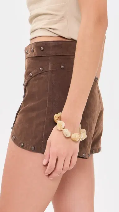 Free People Best Behavior Faux Suede Shorts Shaved Chocolate | Thumbnail 4