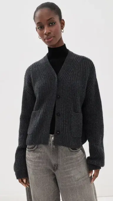 Le Kasha Bresil Cashmere Cardigan Charcoal | Thumbnail 2 Le Kasha Bresil Cashmere Cardigan Charcoal | Thumbnail 2