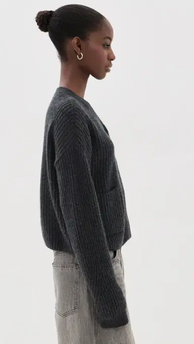 Le Kasha Bresil Cashmere Cardigan Charcoal | Thumbnail 4 Le Kasha Bresil Cashmere Cardigan Charcoal | Thumbnail 4