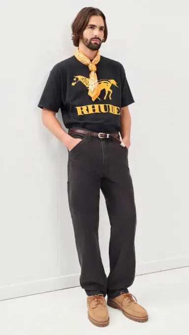 Rhude Dinero Tee Vintage Black/Yellow | Thumbnail 5