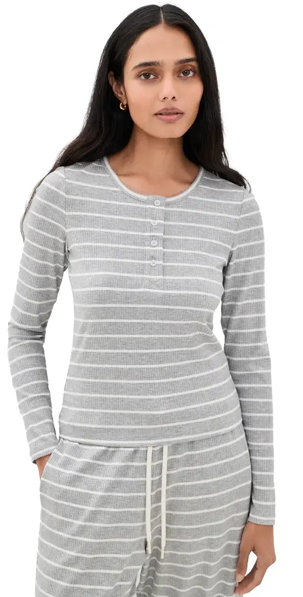 Year of Ours The Perfect Ribbed Henley Tee