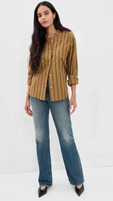 Jamie Haller The Editor Shirt Goldenrod tripe | Thumbnail 5 Jamie Haller The Editor Shirt Goldenrod tripe | Thumbnail 5