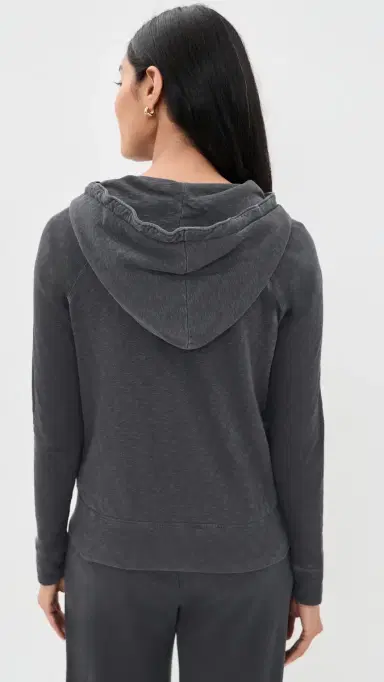 James Perse Vintage French Terry Zip Hoody Blue Noir | Thumbnail 3
