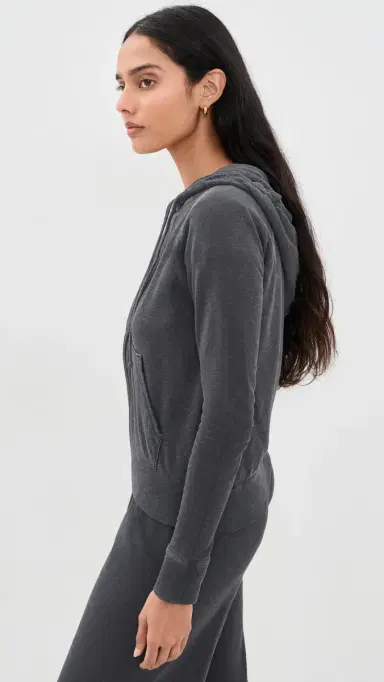 James Perse Vintage French Terry Zip Hoody Blue Noir | Thumbnail 4