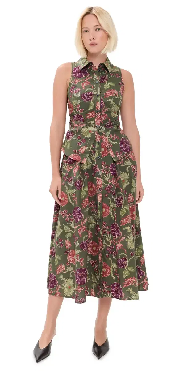 TANYA TAYLOR Hannah Dress Army Multi