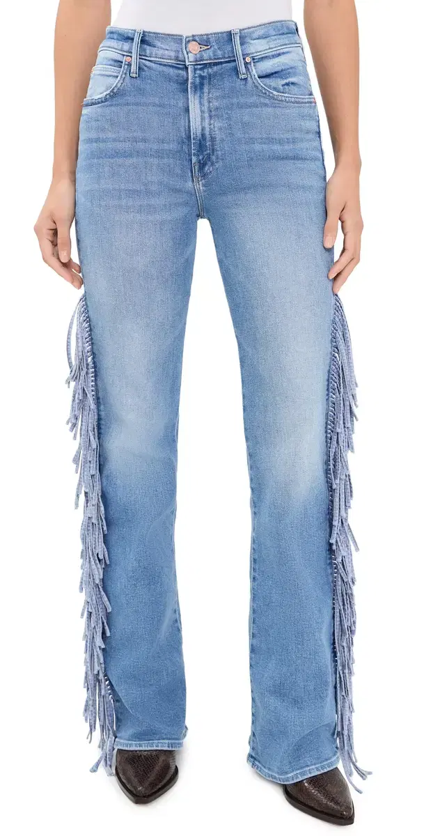 Mother The Fringe Desperado Sneak Western Jeans Saddle Up