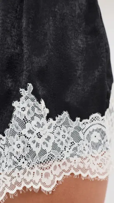 Another Girl Lace Trim Satin Shorts | Thumbnail 6