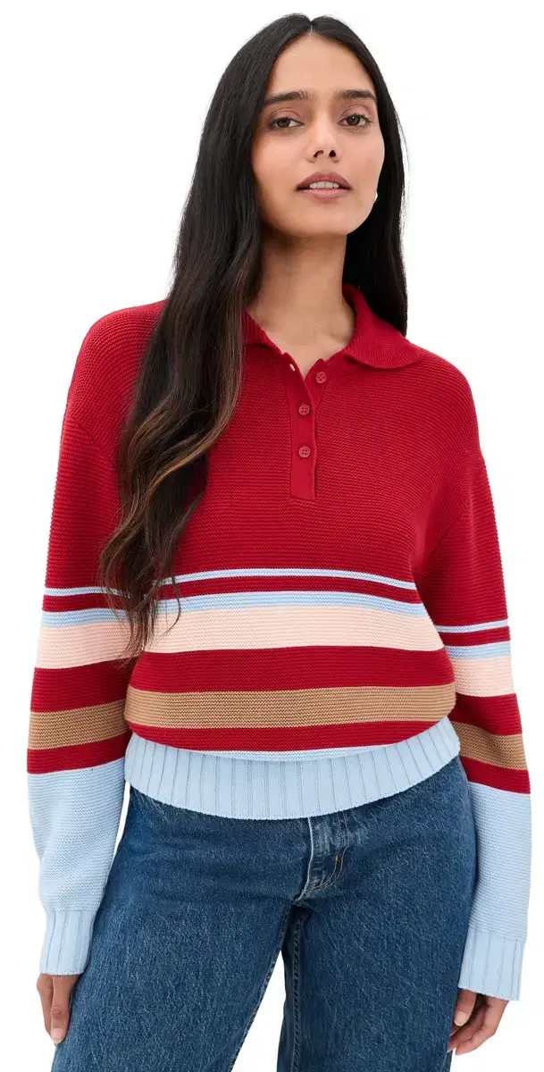 Solid & Striped The Cleo Pullover Cranberry Copenhagen tripe