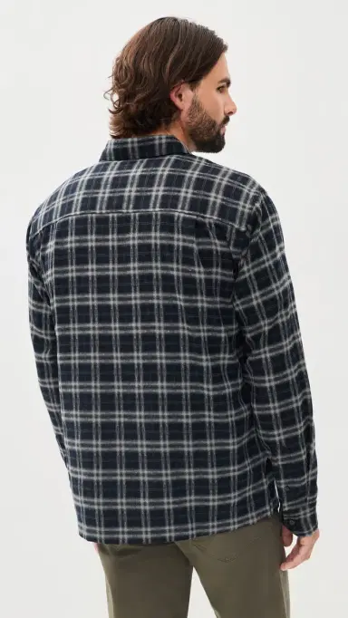 Joe's Jeans Plaid Double Flap Pocket Shirt Navy ulti | Thumbnail 3 Joe's Jeans Plaid Double Flap Pocket Shirt Navy ulti | Thumbnail 3