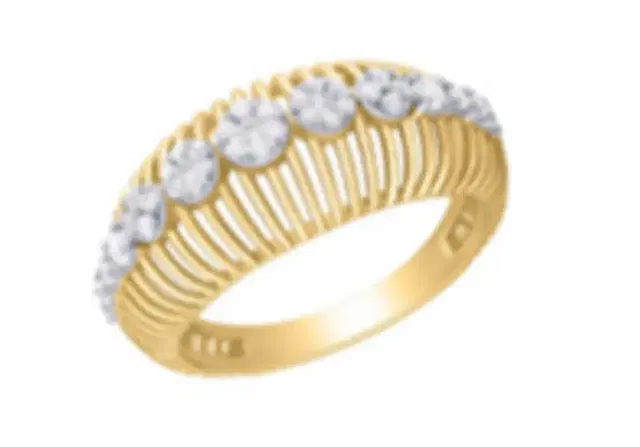Wish Fine Jewelry 0.32ct Diamond 18K Gold Dome Ring