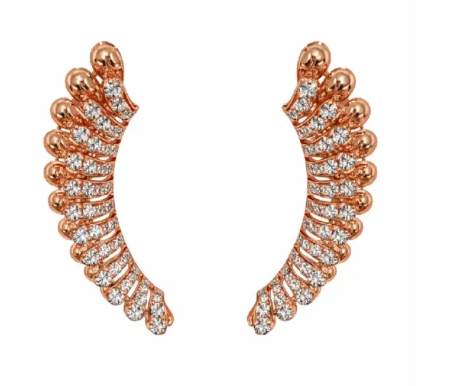 Wish Fine Jewelry 2.52ct Diamond 18K Gold Wing Earrings