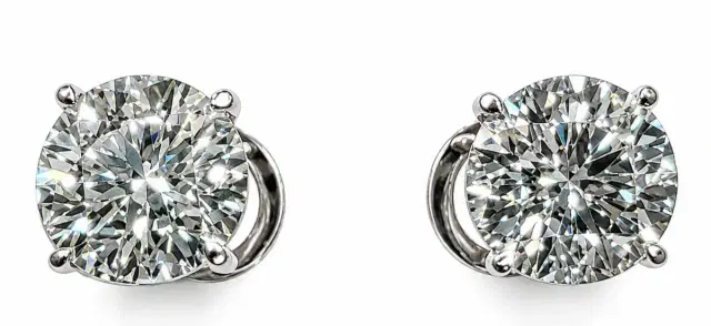 Wish Fine Jewelry 4.04ct Diamond 18K Gold Stud Earrings