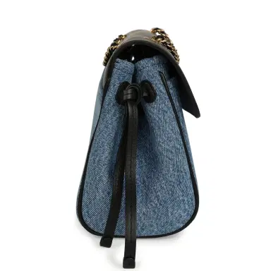 Chanel Chanel "Urban Essential" Flap Bag Blue Denim, Black Calfskin Gold Hardware | Thumbnail 3