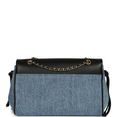 Chanel Chanel "Urban Essential" Flap Bag Blue Denim, Black Calfskin Gold Hardware | Thumbnail 4
